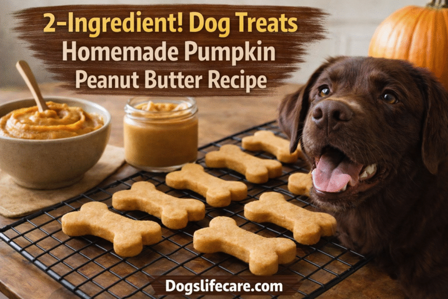 2-Ingredient! Dog Treats Homemade Pumpkin Peanut Butter Recipe