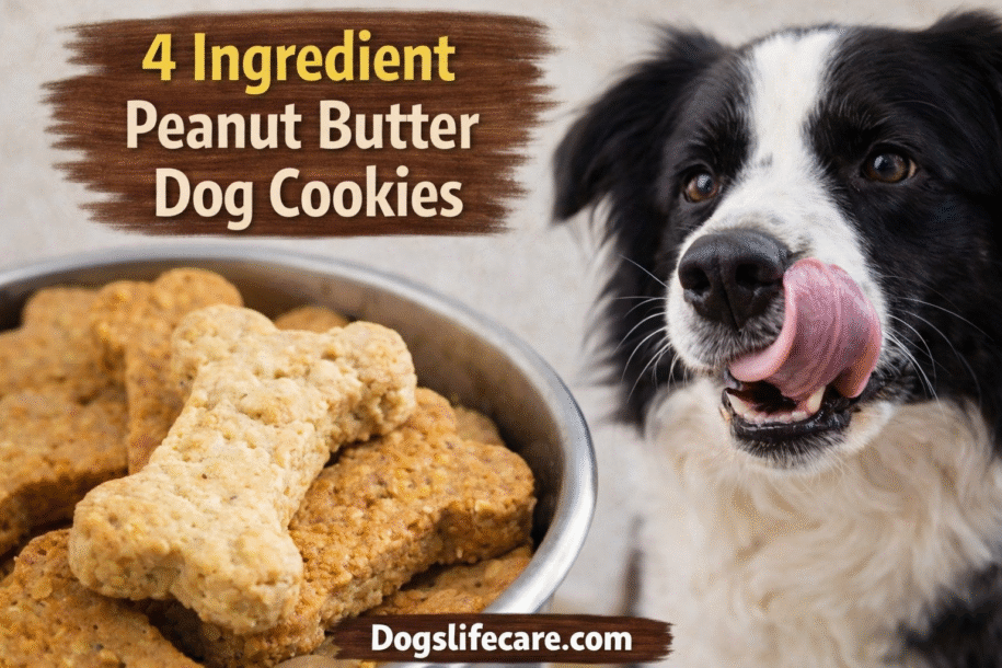 4 Ingredient Peanut Butter Dog Cookies