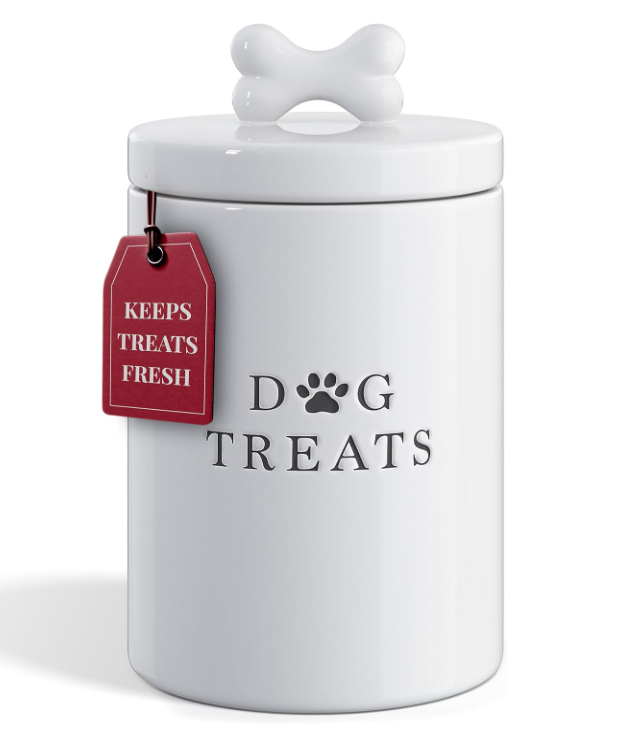 Barnyard Designs Large Dog Treat Container Airtight with Lid
