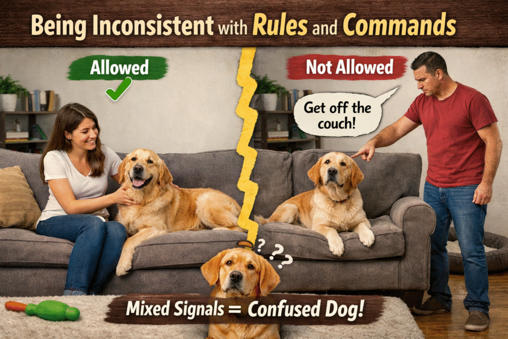 Being Inconsistent with Rules and Commands in Training a dog