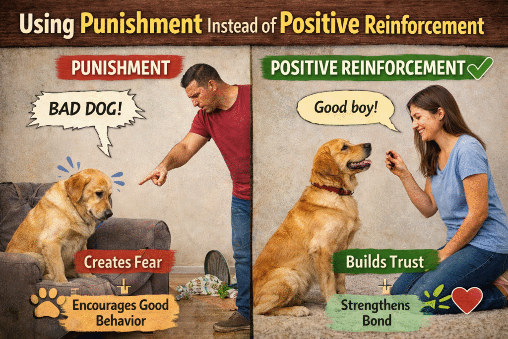 Using Punishment Instead of Positive Reinforcement in dog training